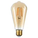LED КРУШКА ФИЛАМЕНТ ST64 6W 540LM E27 220-240V 2500K ПОЗЛАТЕНО СТЪКЛО