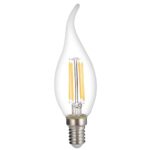 LED КРУШКА ФИЛАМЕНТ КЕНДЪЛ ТИП 4W 400LM E14 175-265V ДИМИРАЩА 2700K