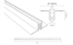 МАГНИТНА ИНТЕРИОРНА РЕЛСА ЗА ВГРАЖДАНЕ МОНТАЖ 2m M05-R ЧЕРНА - Image 3