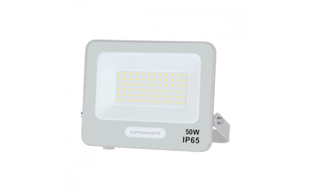 15810 LED SMD ПРОЖЕКТОР БЯЛ 50W 90lm/W AC180-265V 120° IP65 4000K – 15cm КАБЕЛ - Image 1