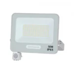 LED SMD ПРОЖЕКТОР БЯЛ 50W 90lm/W AC180-265V 120° IP65 6000K + СЕНЗОР – 15cm КАБЕЛ