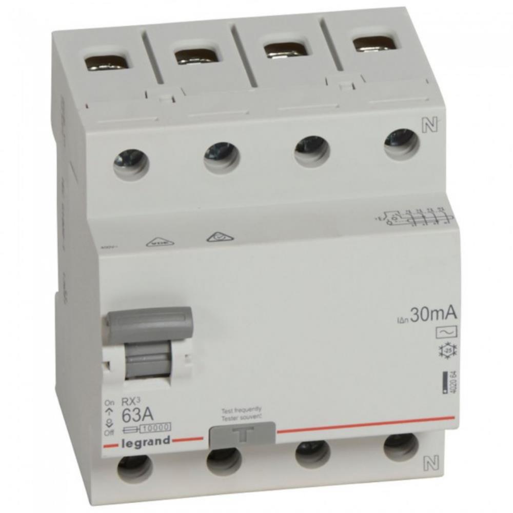 402064.small 402064 Дефектнотокова защита RX³ RCD 4P 63A, 30mA, 10kA, AC type, Legrand - Image 1