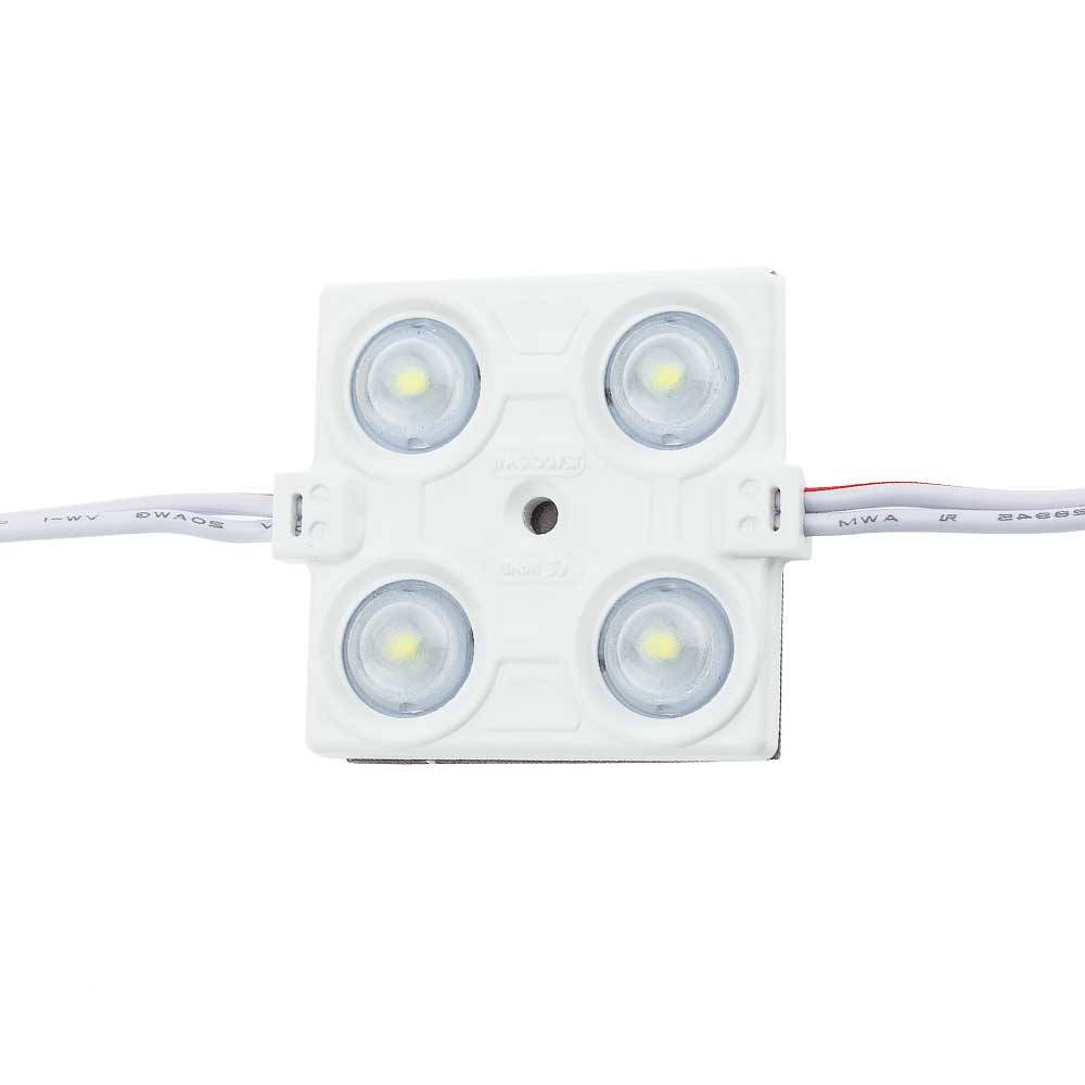 4561 2.4W LED МОДУЛ С ЛУПА 4 2835 160° DC12V IP65 43*38*6.5mm – Студено Бяла - Image 1