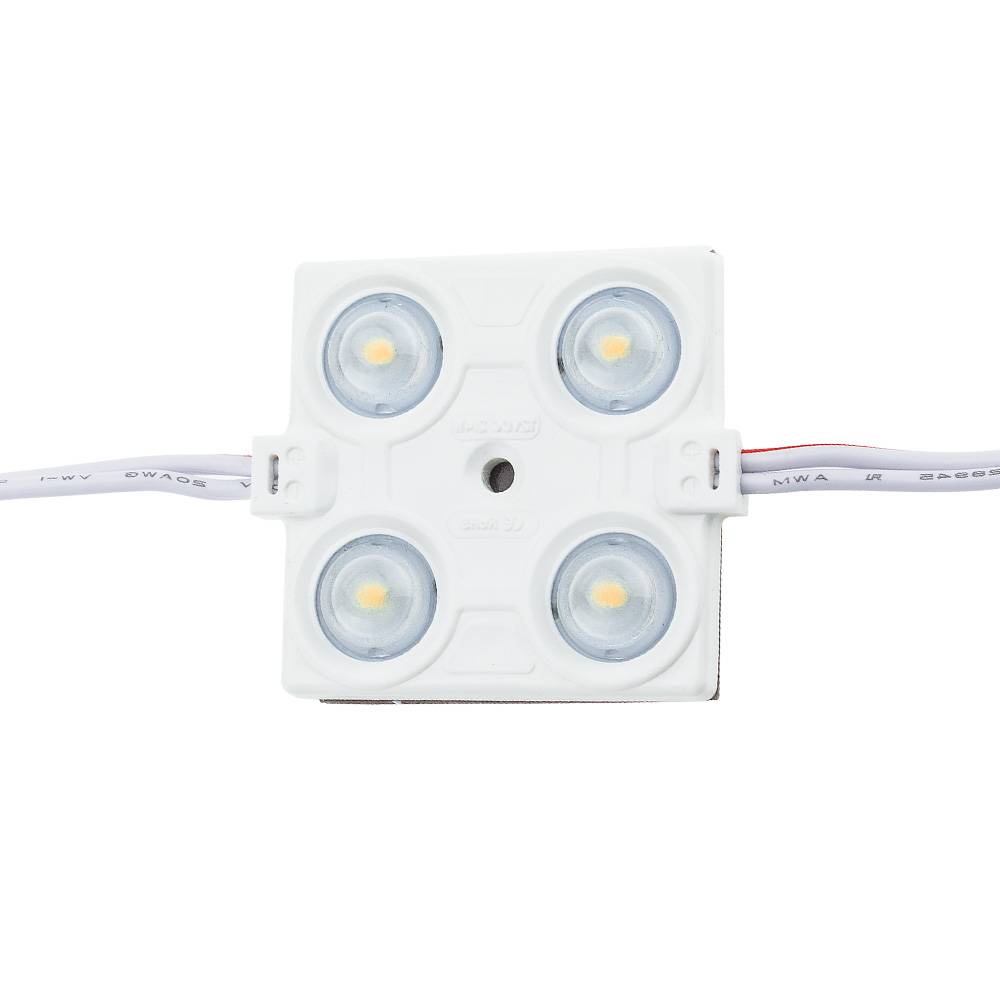 4562 2.4W LED МОДУЛ С ЛУПА 4 2835 160° DC12V IP65 43*38*6.5mm – Топло Бяла - Image 1