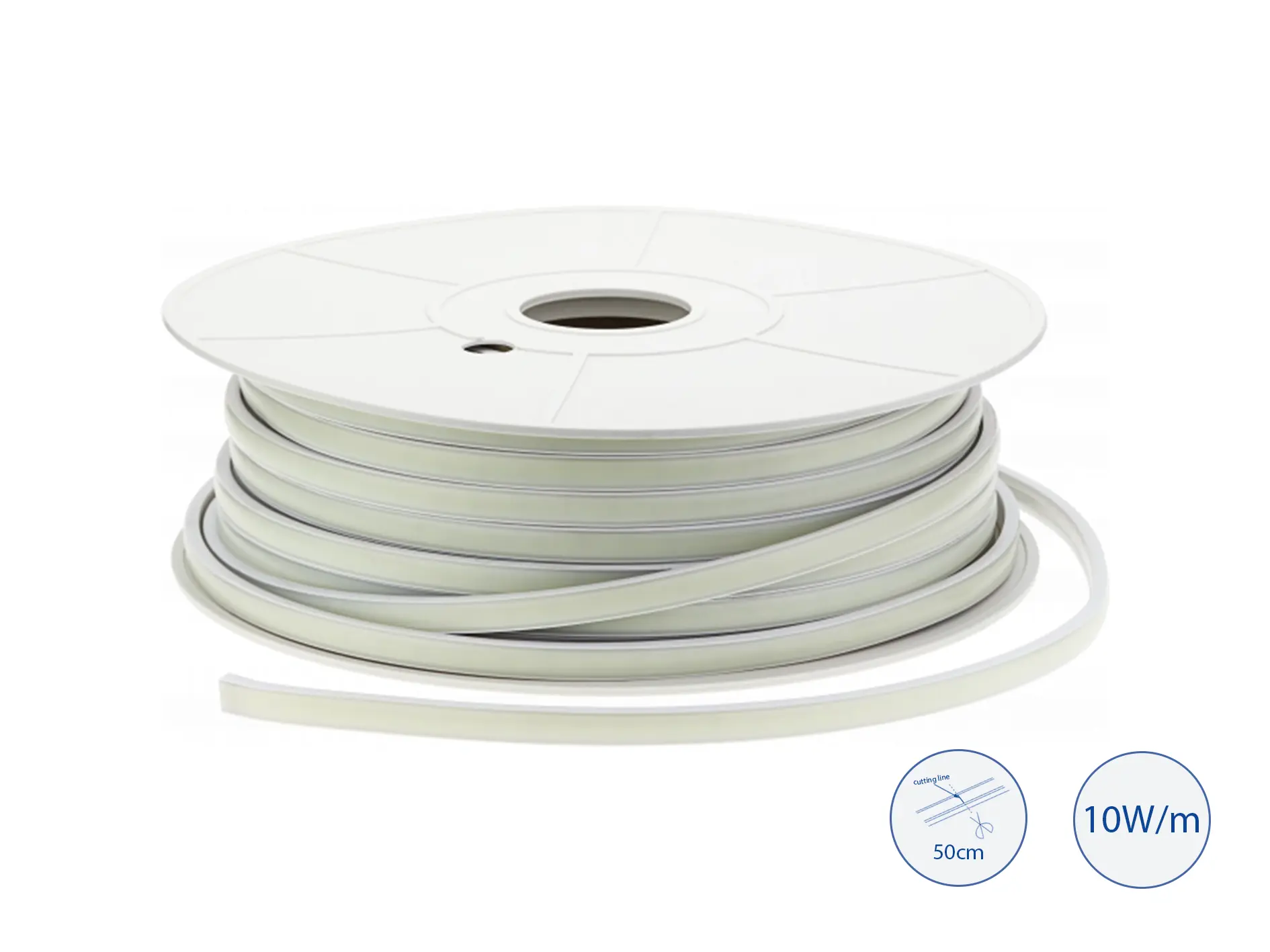 4956-2 1m LED COB ЛЕНТА МАТОВ РЕФЛЕКТОР 220V 10W/m 700LM/m 288SMD/m 4500K – IP65 - Image 1