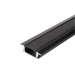 АЛУМИНИЕВ ПРОФИЛ ЗА LED ЛЕНТА ЧЕРНО ТЯЛО/ЧЕРЕН РАЗСЕЙВАТЕЛ 2m 24.7×7.4mm ЗА ВГРАЖДАНЕ