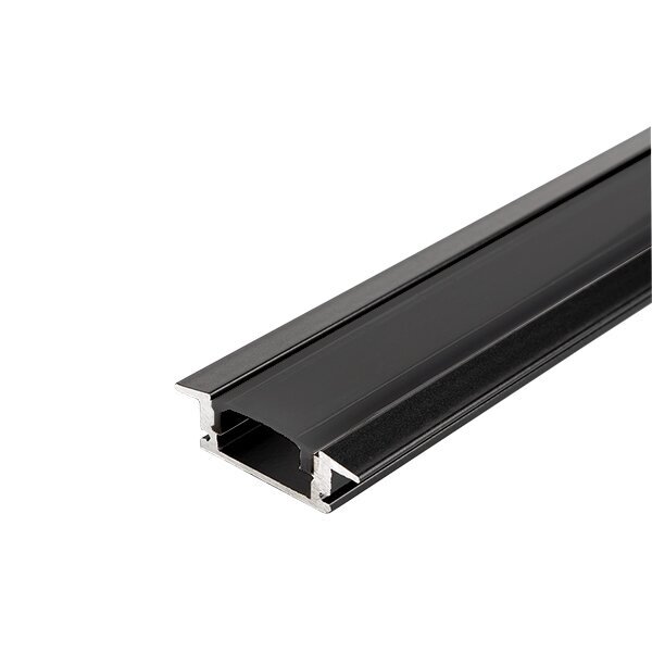5105 АЛУМИНИЕВ ПРОФИЛ ЗА LED ЛЕНТА ЧЕРНО ТЯЛО/ЧЕРЕН РАЗСЕЙВАТЕЛ 2m 24.7×7.4mm ЗА ВГРАЖДАНЕ - Image 1