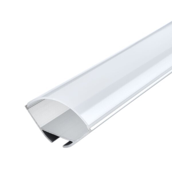 5110-1 ЪГЛОВ АЛУМИНИЕВ ПРОФИЛ ЗА LED ЛЕНТА СИВО ТЯЛО/БЯЛ РАЗСЕЙВАТЕЛ 2m - Image 1