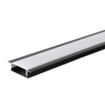 АЛУМИНИЕВ ПРОФИЛ ЗА LED ЛЕНТА ЧЕРНО ТЯЛО/БЯЛ РАЗСЕЙВАТЕЛ 2m 41х10mm ЗА ВГРАЖДАНЕ