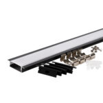 АЛУМИНИЕВ ПРОФИЛ ЗА LED ЛЕНТА ЧЕРНО ТЯЛО/БЯЛ РАЗСЕЙВАТЕЛ 2m 41х10mm ЗА ВГРАЖДАНЕ - Image 2