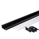 АЛУМИНИЕВ ПРОФИЛ ЗА LED ЛЕНТА ЧЕРНО ТЯЛО/БЯЛ РАЗСЕЙВАТЕЛ 2m 41х10mm ЗА ВГРАЖДАНЕ - Image 3