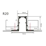 МАГНИТНА ИНТЕРИОРНА РЕЛСА ЗА ВГРАЖДАНЕ 2m S20 ЧЕРНА - Image 3