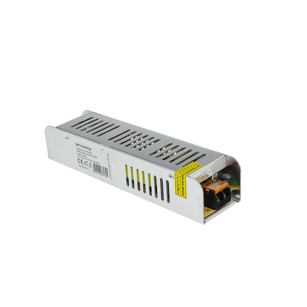 6132 100W SLIM ЗАХРАНВАНЕ ЗА LED ЛЕНТА 12V 8.5A – МЕТАЛ - Image 1
