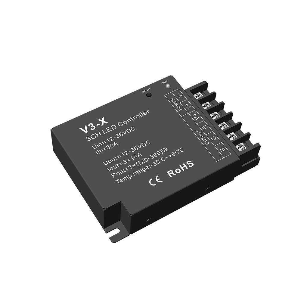 6356 LED КОНТРОЛЕР V3-X 12-36VDC 10A*3CH, MAX 30A 360W/720W/1080W(12V/24V) - Image 1