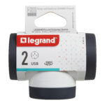 694522 Legrand Адаптер PRE, шуко, 2P+E, 16A, 2 странични гнезда,  въртящ се,+ USB A+C, бяло/сиво - Image 2