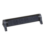 694545 Legrand Разклонител PRE, шуко, 4X2P+E, въртящ се,  без кабел черно/сиво