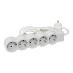 694555 Legrand Разклонител STD, шуко, 5X2P+E, 1,5м. кабел, бяло/сиво