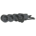 694562 Legrand Разклонител STD, шуко, 4X2P+E, 3м. кабел, черно/сиво