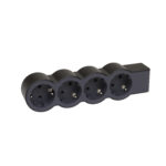 694576 Legrand Разклонител STD, шуко, 4X2P+E, без кабел черно/сиво