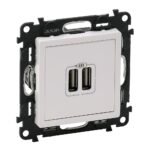 753112 Legrand Двойно USB 5 V 1500 mA без рамка Valena life Бяло