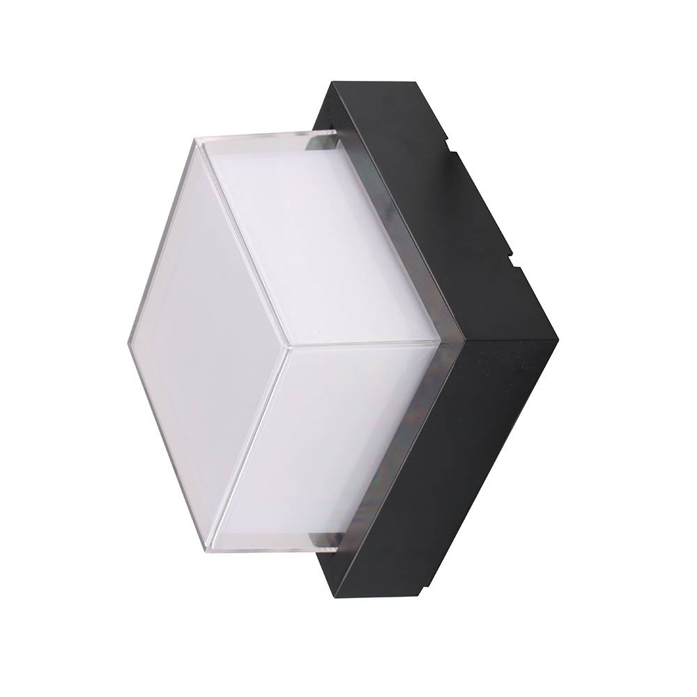 7535 LED СТЕНЕН ОСВЕТИТЕЛ 12W 1000LM КВАДРАТЕН ЧЕРЕН 4200K IP65 - Image 1