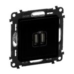 756312 Legrand 2 х USB зарядно A+A, 3.0A, 15W Valena life Черен мат