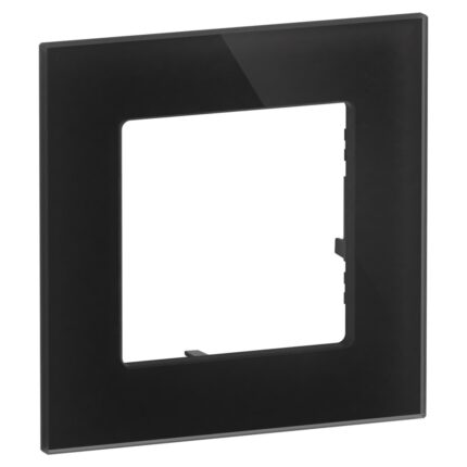 756621 Декоративна рамка Valena Life RAW, единична, black glass, Legrand