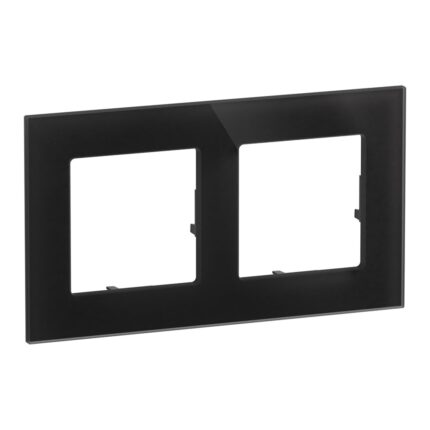 756622 Декоративна рамка Valena Life RAW, двойна, black glass, Legrand