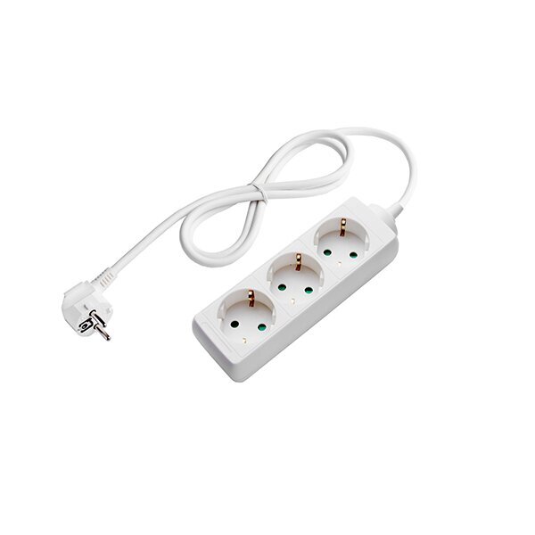 7602 РАЗКЛОНИТЕЛ 3-ГНЕЗДА Max3500W 230V/16A 3G1.5mm-3M IP20 БЯЛ - Image 1