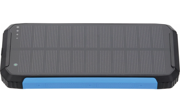 7691 ПРЕНОСИМА БАТЕРИЯ 10000mAh 3.7V SOLAR:1.2W ЧЕРНО+СИНЬО LED:2W - Image 1