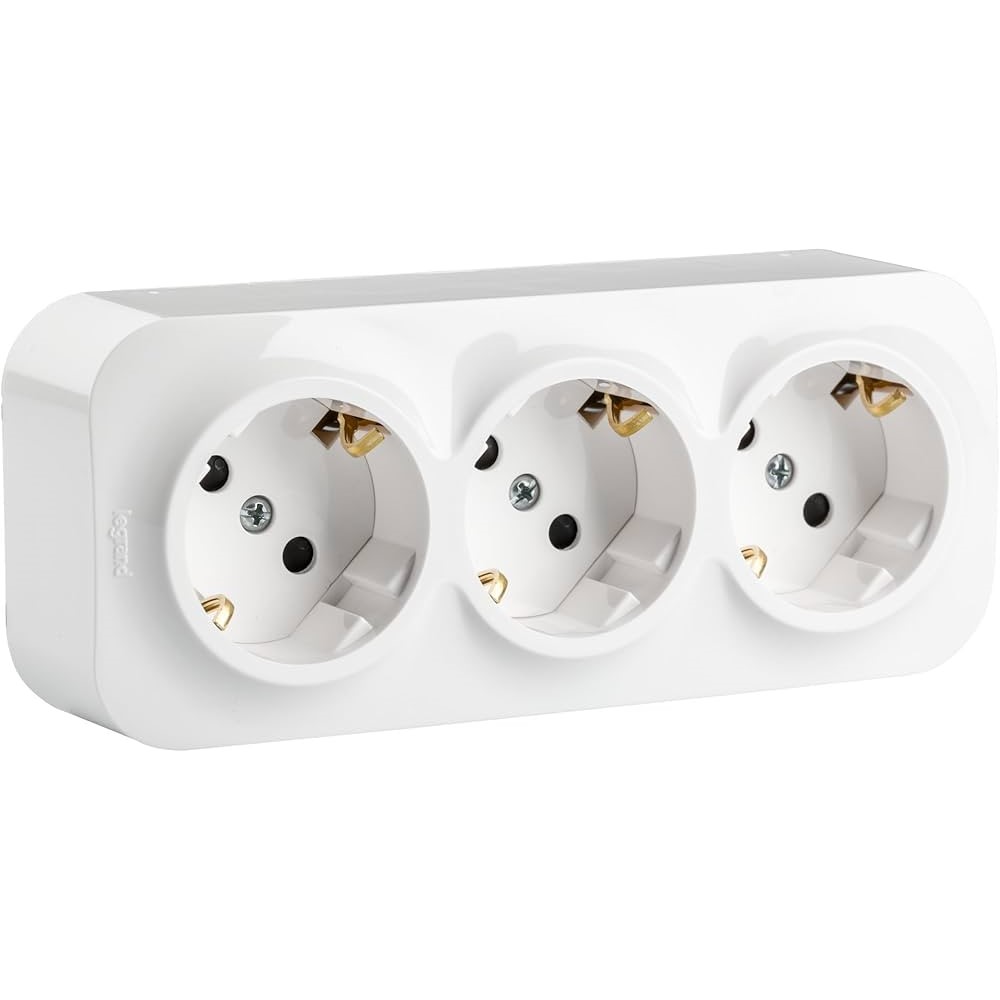 782418.small LG-782418 Контакт Forix, Schuko 3x2P+Е, ОМ, IP21, с детска защита, бял, Legrand - Image 1