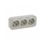 782448 Контакт Forix, Schuko 3x2P+Е , ОМ, IP21, с детска защита, крем, Legrand