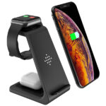 БЕЗЖИЧНО ЗАРЯДНО 3 В 1 СТОЙКА ЗА ТЕЛЕФОН ЗА APPLE УСТРОЙВА