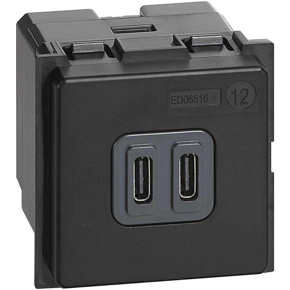 K4286C2.small K4286C2 - 2 x USB Контакт до 3000mA 230Vac, тип "C", 2М Bticino Living now - Image 1