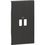 KG12C Лицев панел за двоен USB модул за K4285C2,K4286C2,K4287C2,черен 2M Bticino Living now