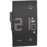 KG4441 - Електронен стаен термостат, 230V захранване, 50/60 Hz, черен 2M Bticino Living now