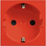 R4141R Контакт 2P+E 16A 250 V с детска защита, 2M, Червен Bticino Classia