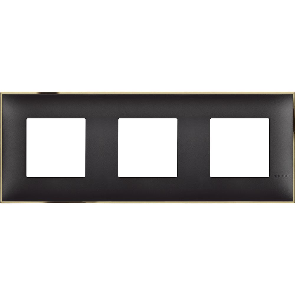 R4802M3BD.small R4802M3BD Декоративна рамка 3М немски стандарт, Черно със златно Bticino Classia - Image 1
