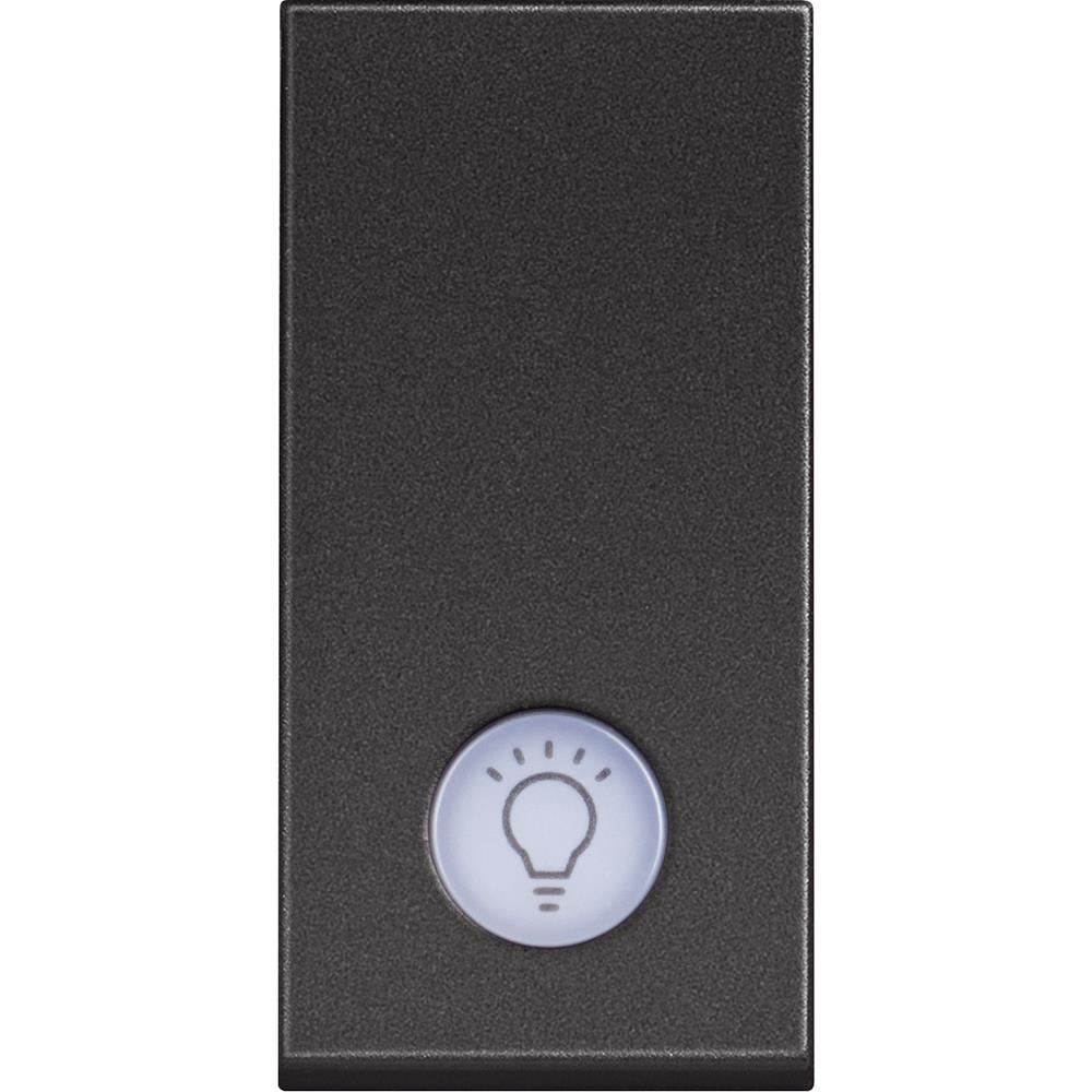 RG4043.small RG4043 Бутон 1P (NO) 10A - 250V със символ лампа с LED индикатор 230V,Черен Bticino Classia - Image 1
