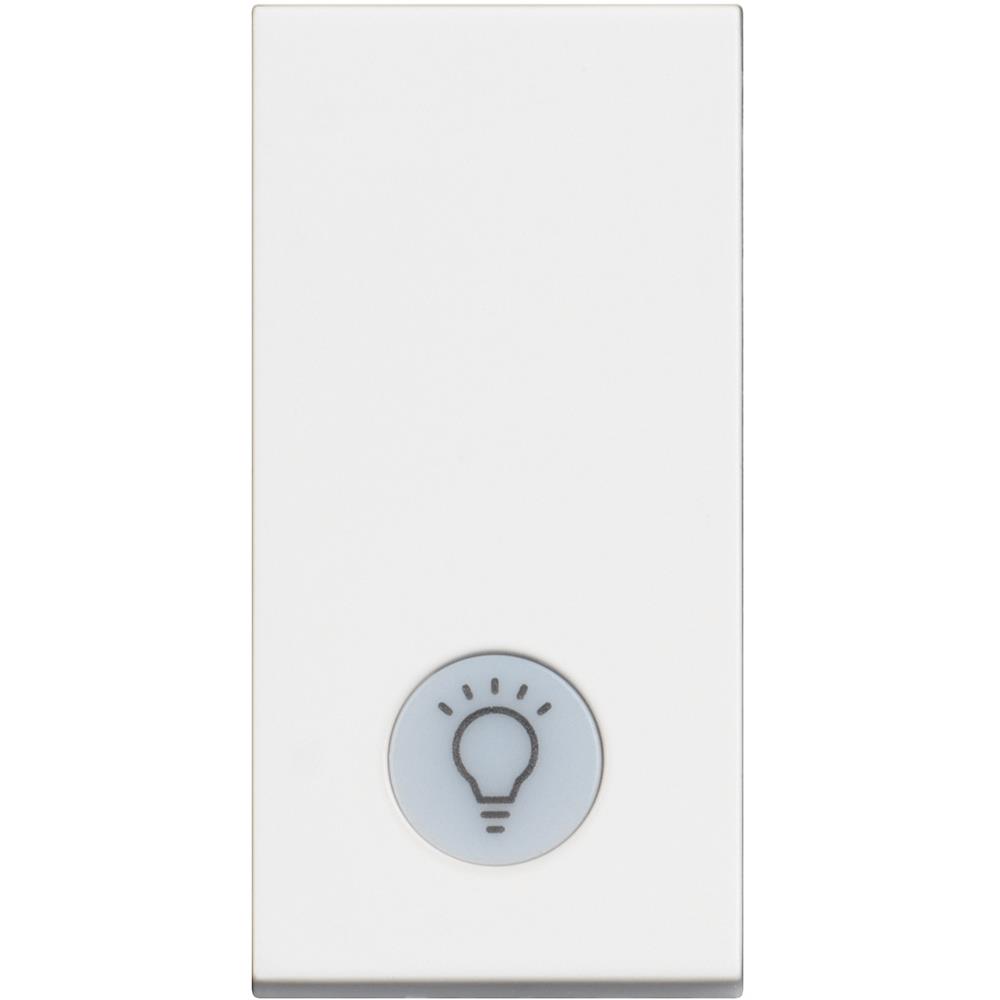RW4043.small RW4043 Бутон 1P (NO) 10A - 250V със символ лампа с LED индикатор 230V,1М Бял Bticino Classia - Image 1