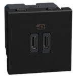 YD4286C2 USB Зарядно Light Now, Type C/C 2М, dark, Bticino