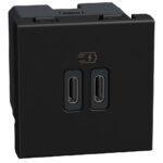 YD4293CC USB Бързо зарядно Light Now, Type C/C 2М, dark, Bticino
