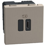 YG4294C USB Зарядно Light Now, Type C 2M, stone, Bticino