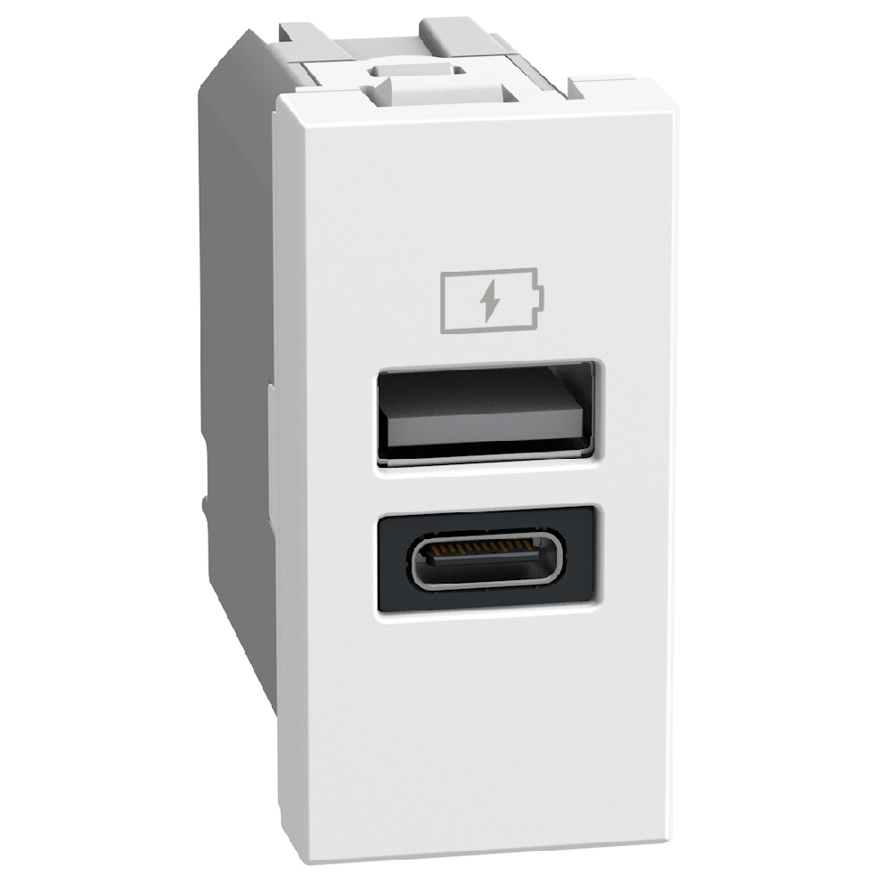 YW4191AC.small YW4191AC USB Зарядно Light Now, Type A/C 1М, white, Bticino - Image 1