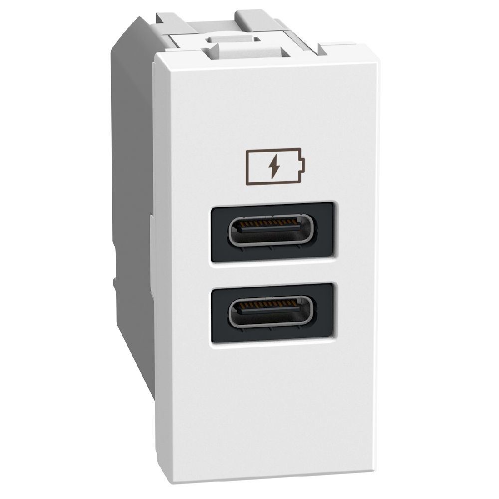 YW4191CC.small YW4191CC USB Зарядно Light Now, Type C/C 1M, white, Bticino - Image 1