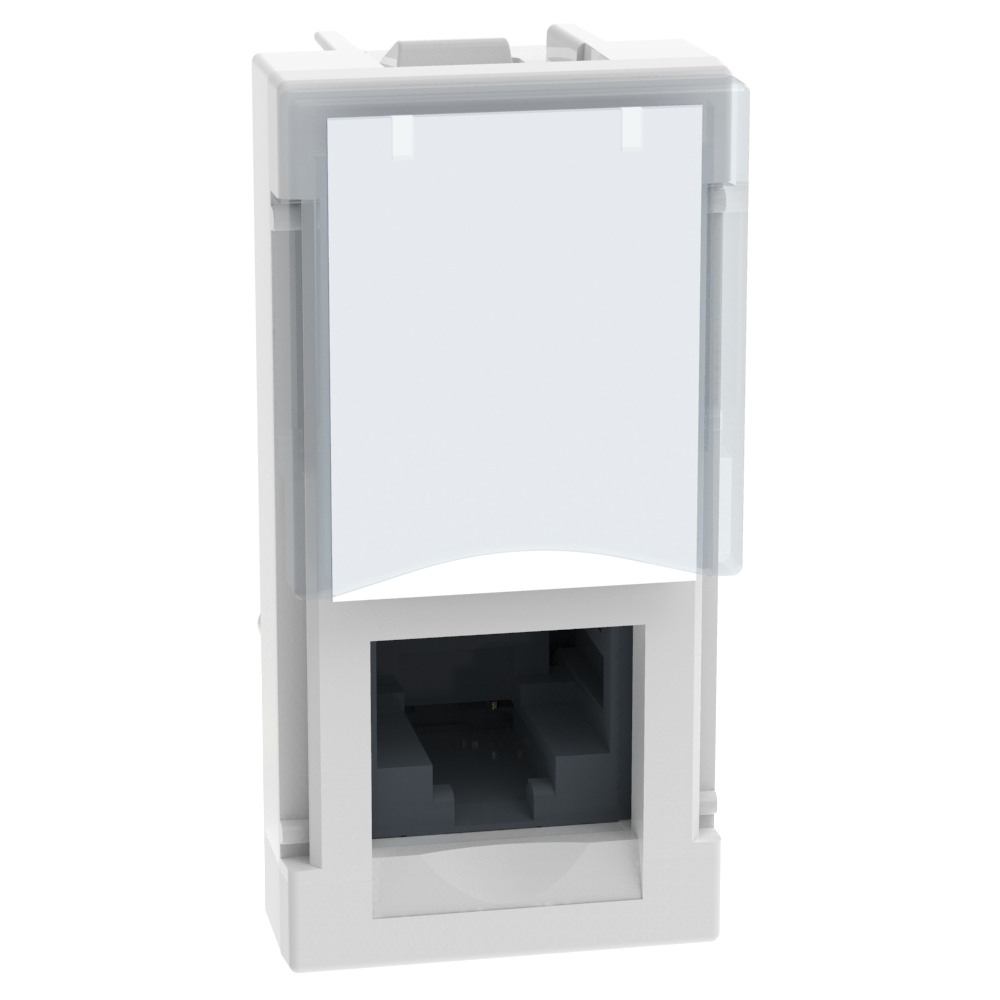 Created using Luxion Technology (luxion.com) YW4279C6AS Розетка Light Now RJ45 STP Cat 6A, white, Bticino - Image 1