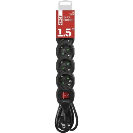 EMOS РАЗКЛОНИТЕЛ 5S 1,5M 1,5MM SW. ЧЕРЕН ШУКО